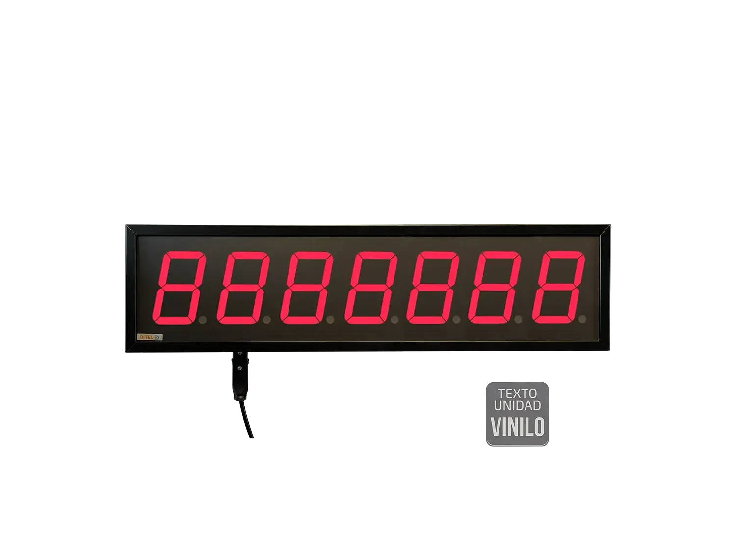 Visualitzador Numerico 100mm, 7 digits, Sèrie, Ethernet, Wifi +2R, Text Vinil